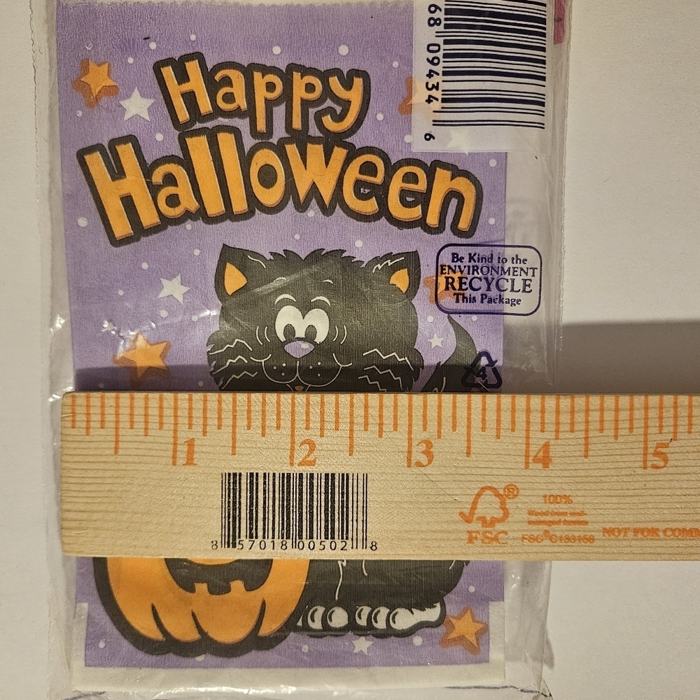 Vintage Halloween 1995 Trick Or Treat Goodie Bags Lot 2 Sets Of 40 Cat Pumpkin - Picture 10 of 11
